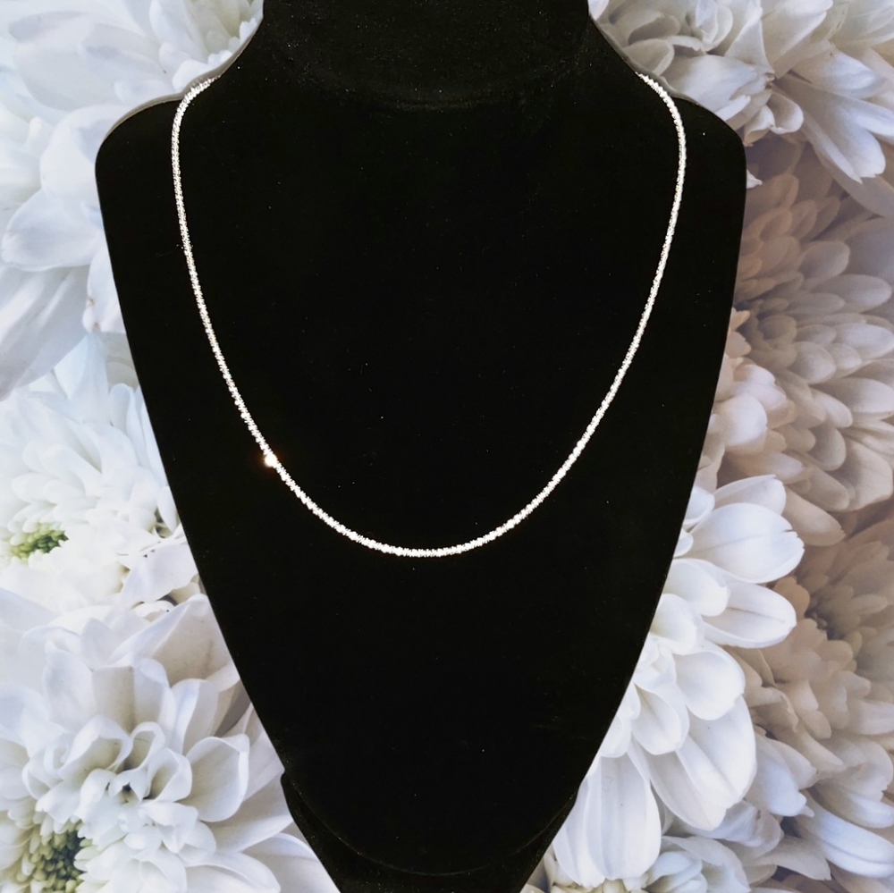 17 1/2" Sterling Silver Irregular Twisted Serpentine Chain